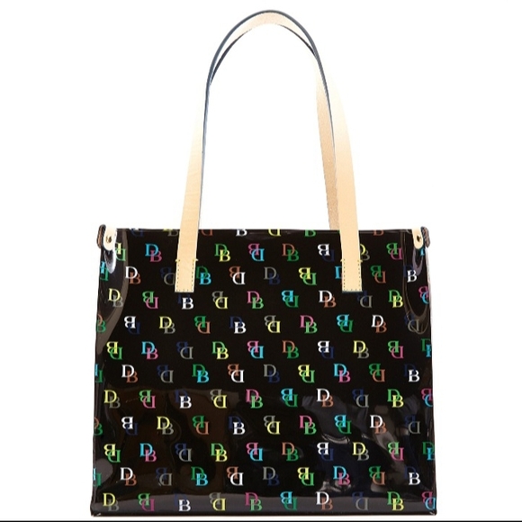 Dooney & Burke Stylish Black Multicolor Shopper Bag - Picture 2 of 5